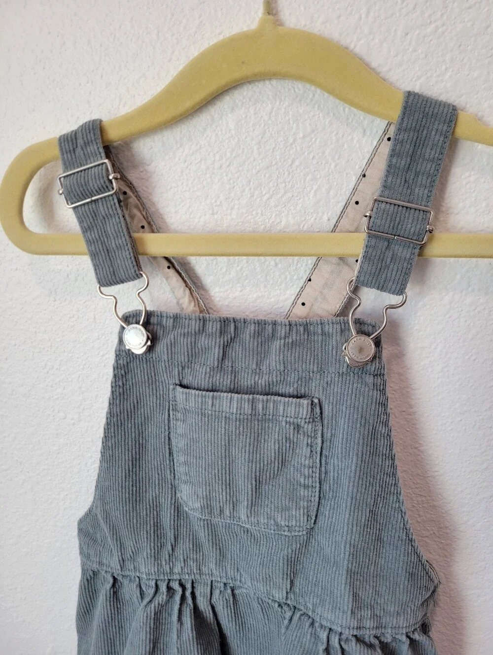 Zara Baby Corduroy Overall Dress 3-4Y Sage Green Jumper Pinafore Cottagecore - Picture 2 of 4